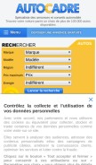 How autocadre.com looks like on a mobile device such as an iPhone.