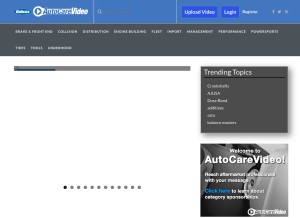 How autocarevideo.com looks like on a tablet such as an iPad.