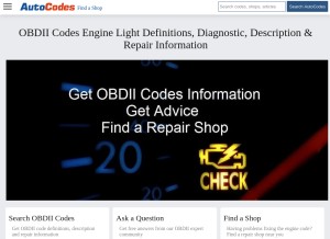 How autocodes.com looks like on a tablet such as an iPad.