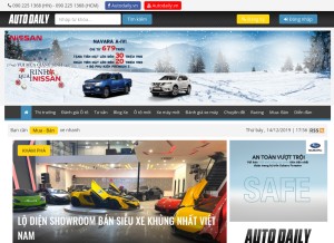 How autodaily.vn looks like on a tablet such as an iPad.