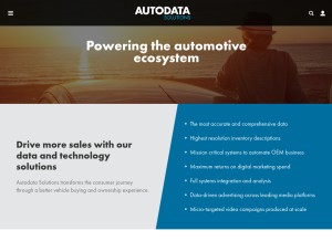 How autodatadirect.com looks like on a tablet such as an iPad.