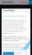 How autodesk.de looks like on a mobile device such as an iPhone.