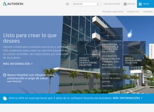 How autodesk.mx looks like on a tablet such as an iPad.