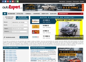 How autoexpert.ca looks like on a tablet such as an iPad.