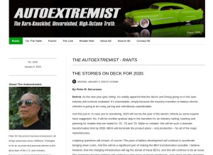 How autoextremist.com looks like on a tablet such as an iPad.