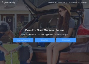 How autogravity.com looks like on a tablet such as an iPad.