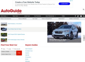 How autoguide.com looks like on a tablet such as an iPad.