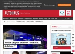 How autohaus.de looks like on a tablet such as an iPad.