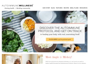 How autoimmunewellness.com looks like on a tablet such as an iPad.