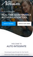 How autointegrate.com looks like on a mobile device such as an iPhone.
