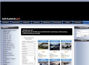 How autokaupat.net looks like on a tablet such as an iPad.