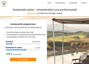 How autokredit-experte.de looks like on a tablet such as an iPad.