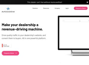 How autoleadstar.com looks like on a tablet such as an iPad.