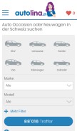 How autolina.ch looks like on a mobile device such as an iPhone.