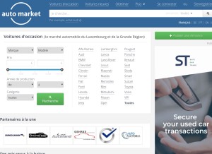 How automarket.lu looks like on a tablet such as an iPad.