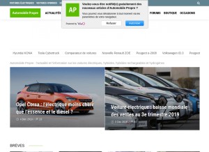 How automobile-propre.com looks like on a tablet such as an iPad.