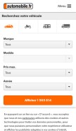 How automobile.fr looks like on a mobile device such as an iPhone.