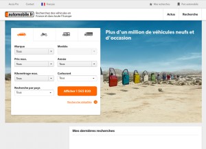How automobile.fr looks like on a tablet such as an iPad.
