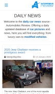 How automobilesreview.com looks like on a mobile device such as an iPhone.