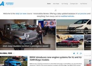 How automobilesreview.com looks like on a tablet such as an iPad.