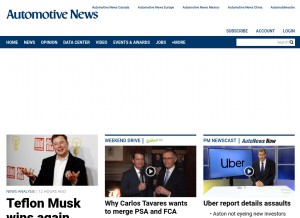 How autonews.com looks like on a tablet such as an iPad.