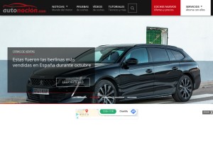 How autonocion.com looks like on a tablet such as an iPad.