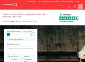 How autopart24.fr looks like on a tablet such as an iPad.