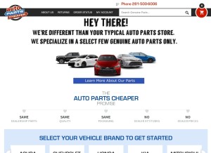 How autopartscheaper.com looks like on a tablet such as an iPad.