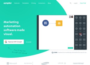 How autopilothq.com looks like on a tablet such as an iPad.