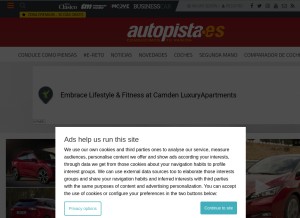 How autopista.es looks like on a tablet such as an iPad.