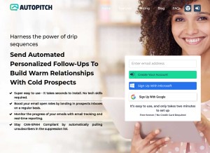 How autopitch.com looks like on a tablet such as an iPad.