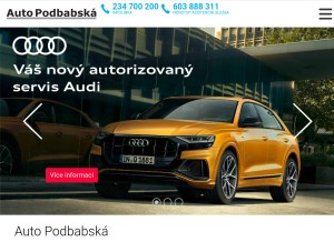 How autopodbaba.cz looks like on a tablet such as an iPad.