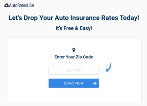 How autoratesusa.com looks like on a tablet such as an iPad.