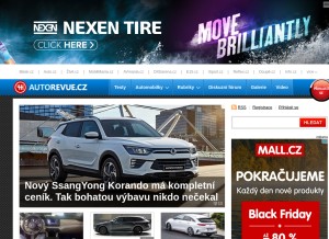 How autorevue.cz looks like on a tablet such as an iPad.