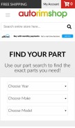 How autorimshop.com looks like on a mobile device such as an iPhone.
