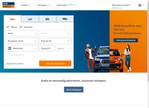 How autoscout24.nl looks like on a tablet such as an iPad.