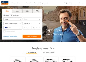 How autoscout24.pl looks like on a tablet such as an iPad.