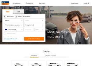 How autoscout24.ro looks like on a tablet such as an iPad.