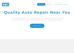 How autoservicecosts.com looks like on a tablet such as an iPad.