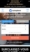 How autosphere.fr looks like on a mobile device such as an iPhone.