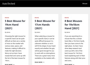 How autoteched.com looks like on a tablet such as an iPad.