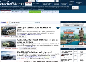 How autotitre.com looks like on a tablet such as an iPad.