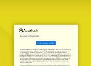 How autotrack.nl looks like on a tablet such as an iPad.