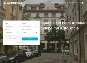 How autouncle.de looks like on a tablet such as an iPad.