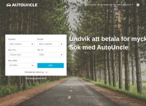 How autouncle.se looks like on a tablet such as an iPad.