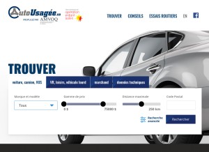How autousagee.ca looks like on a tablet such as an iPad.