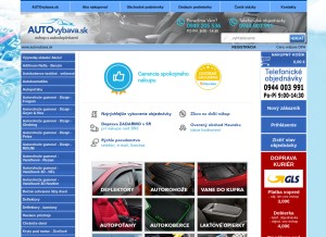 How autovybava.sk looks like on a tablet such as an iPad.