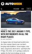 How autoweek.com looks like on a mobile device such as an iPhone.
