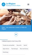 How auvergnerhonealpes.fr looks like on a mobile device such as an iPhone.
