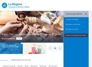 How auvergnerhonealpes.fr looks like on a tablet such as an iPad.